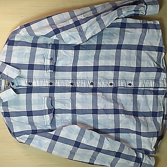 GH Bass & Co long sleeve Men's Large Blue & White Button Up 100% Cotton - Picture 1 of 4